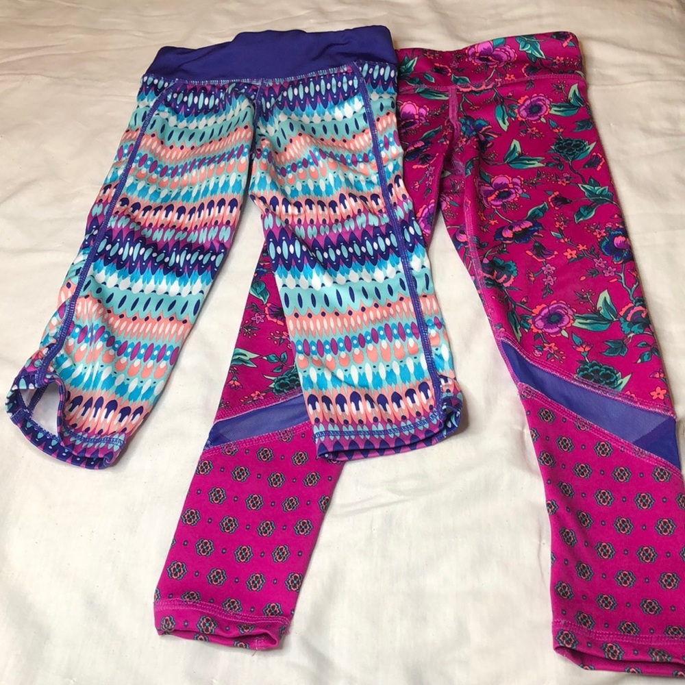 Bundle of 2 5t workout pants, one Capri one full